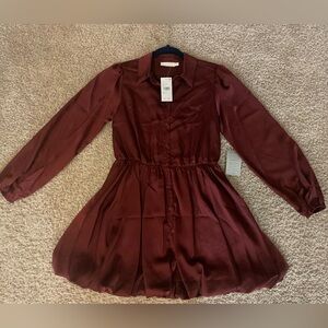 Never  Worn! Lush Bubble Mini Dress in Red Wine